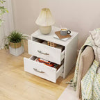 Costway Table de Chevet Moderne à 2 Tiroirs avec Rangement pour Salon Chambre à Coucher