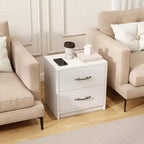 Costway Table de Chevet Moderne à 2 Tiroirs avec Rangement pour Salon Chambre à Coucher