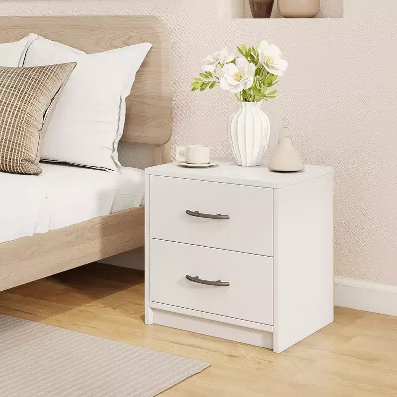 Costway Table de Chevet Moderne à 2 Tiroirs avec Rangement pour Salon Chambre à Coucher