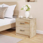 Costway Table de Chevet Moderne à 2 Tiroirs avec Rangement pour Salon Chambre à Coucher