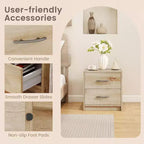 Costway Table de Chevet Moderne à 2 Tiroirs avec Rangement pour Salon Chambre à Coucher