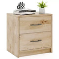 Costway 2-Drawer Nightstand Modern Bedside Table w/ Storage for Living Room Bedroom