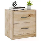 Costway 2-Drawer Nightstand Modern Bedside Table w/ Storage for Living Room Bedroom