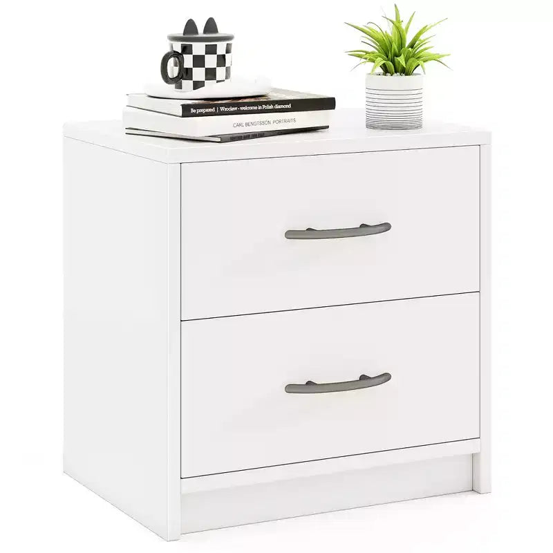 Costway Table de Chevet Moderne à 2 Tiroirs avec Rangement pour Salon Chambre à Coucher