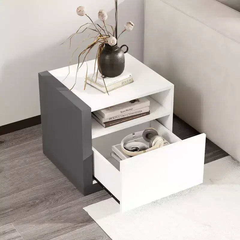 Costway Table de Chevet Moderne Minimaliste avec Tiroir Table d'Appoint Asymétrique