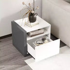 Costway Table de Chevet Moderne Minimaliste avec Tiroir Table d'Appoint Asymétrique