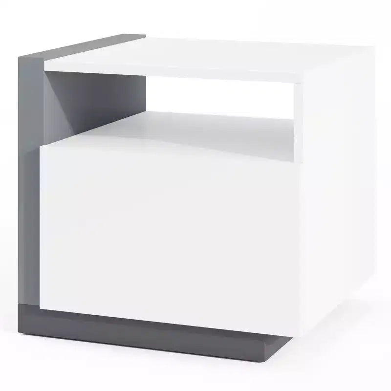 Costway Table de Chevet Moderne Minimaliste avec Tiroir Table d'Appoint Asymétrique