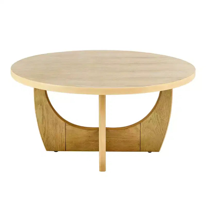 36 Round Coffee Table, Wooden Cocktail Table, Farmhouse Center Sofa Side Table, Circular Tea Table for Small Spaces Living Room Office