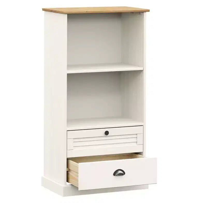 vidaXL Étagère à Livres de Rangement 2 Niveaux avec Tiroirs VIGO Bois Massif de Pin