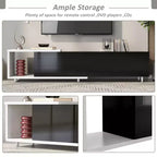 Meuble TV moderne pour téléviseurs de 80 pouces, meuble de rangement TV en bois avec 3 tiroirs, meuble TV/console multimédia avec pieds réglables et étagère ouverte