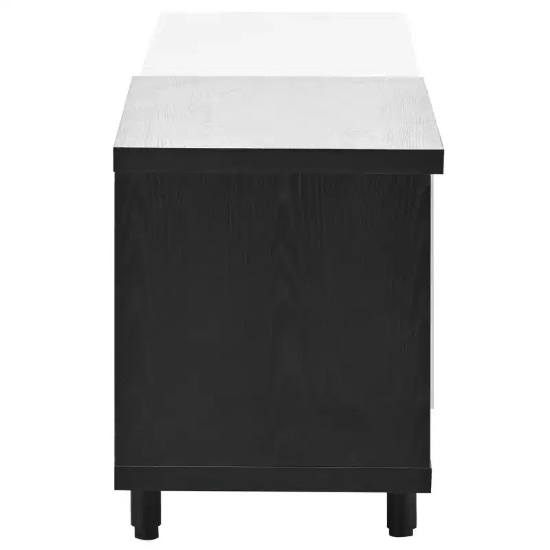Meuble TV moderne pour téléviseurs de 80 pouces, meuble de rangement TV en bois avec 3 tiroirs, meuble TV/console multimédia avec pieds réglables et étagère ouverte