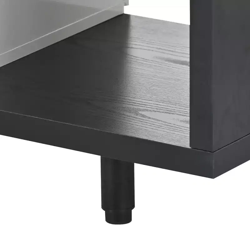 Meuble TV moderne pour téléviseurs de 80 pouces, meuble de rangement TV en bois avec 3 tiroirs, meuble TV/console multimédia avec pieds réglables et étagère ouverte