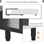 Meuble TV moderne pour téléviseurs de 80 pouces, meuble de rangement TV en bois avec 3 tiroirs, meuble TV/console multimédia avec pieds réglables et étagère ouverte