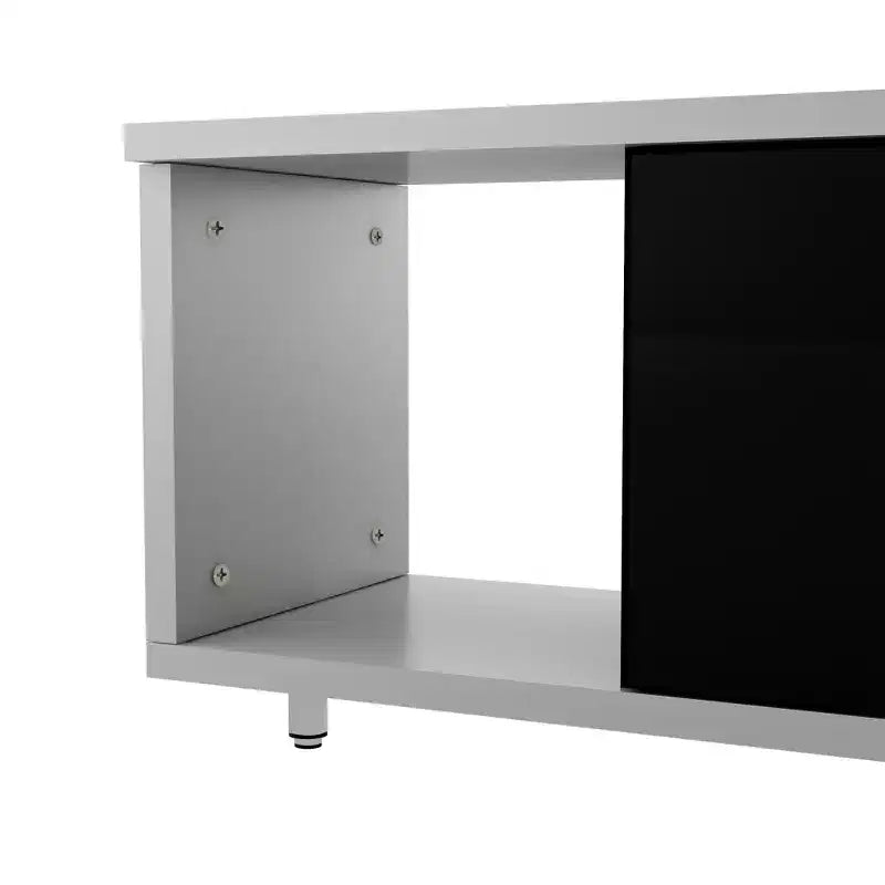 Meuble TV moderne pour téléviseurs de 80 pouces, meuble de rangement TV en bois avec 3 tiroirs, meuble TV/console multimédia avec pieds réglables et étagère ouverte