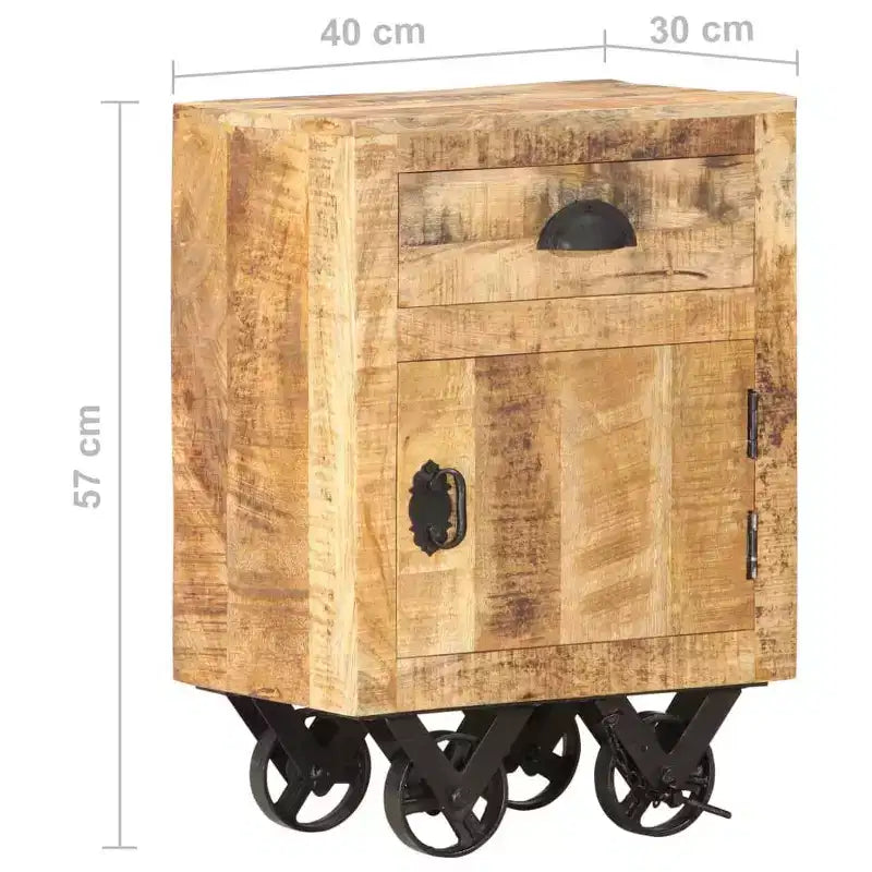 vidaXL Table de chevet 40x30x57 cm Bois de manguier massif