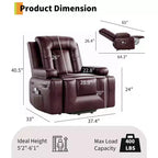 Fauteuil inclinable releveur électrique - Chaleur et massage pour personnes âgées et à mobilité réduite, dossier et jambes réglables, fauteuil releveur robuste pour seniors