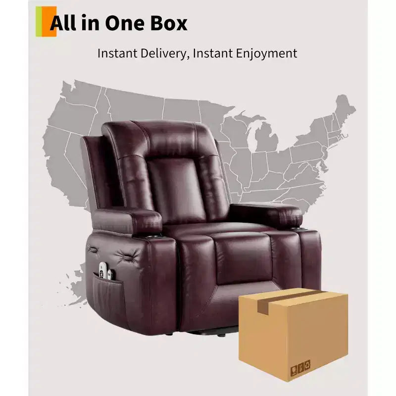 Fauteuil inclinable releveur électrique - Chaleur et massage pour personnes âgées et à mobilité réduite, dossier et jambes réglables, fauteuil releveur robuste pour seniors