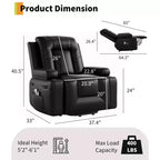 Fauteuil inclinable releveur électrique - Chaleur et massage pour personnes âgées et à mobilité réduite, dossier et jambes réglables, fauteuil releveur robuste pour seniors