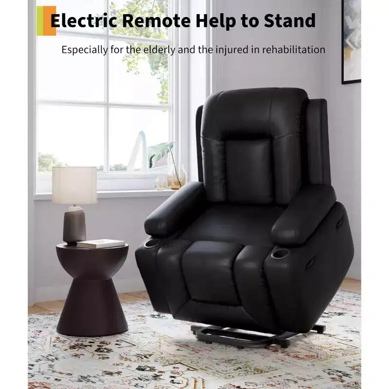 Fauteuil inclinable releveur électrique - Chaleur et massage pour personnes âgées et à mobilité réduite, dossier et jambes réglables, fauteuil releveur robuste pour seniors