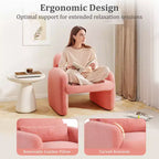 Costway Lot de 2 fauteuils d'appoint modernes en fausse fourrure avec coussin lombaire