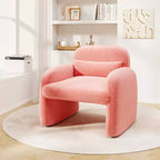 Costway Lot de 2 fauteuils d'appoint modernes en fausse fourrure avec coussin lombaire