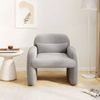 Costway Lot de 2 fauteuils d'appoint modernes en fausse fourrure avec coussin lombaire