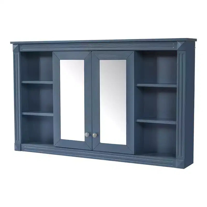 Whisen 47 Armoire de toilette à miroir, armoire à pharmacie murale avec étagère réglable