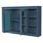 Whisen 47 Armoire de toilette à miroir, armoire à pharmacie murale avec étagère réglable