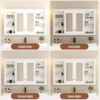 Whisen 47 Armoire de toilette à miroir, armoire à pharmacie murale avec étagère réglable