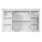 Whisen 47 Armoire de toilette à miroir, armoire à pharmacie murale avec étagère réglable