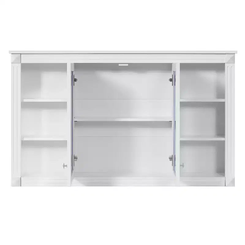 Whisen 47 Armoire de toilette à miroir, armoire à pharmacie murale avec étagère réglable