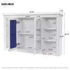 Whisen 47 Armoire de toilette à miroir, armoire à pharmacie murale avec étagère réglable
