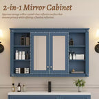 Whisen 47 Armoire de toilette à miroir, armoire à pharmacie murale avec étagère réglable