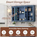 Whisen 47 Armoire de toilette à miroir, armoire à pharmacie murale avec étagère réglable