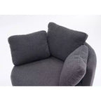 Fauteuil pivotant, fauteuil baril pivotant à 360° avec rangement, fauteuil rembourré avec coussin, chaise ronde moderne pour salon et chambre