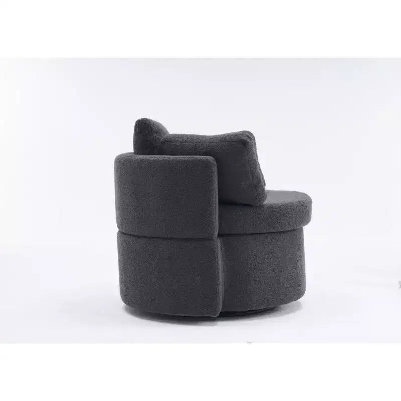 Fauteuil pivotant, fauteuil baril pivotant à 360° avec rangement, fauteuil rembourré avec coussin, chaise ronde moderne pour salon et chambre