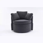 Fauteuil pivotant, fauteuil baril pivotant à 360° avec rangement, fauteuil rembourré avec coussin, chaise ronde moderne pour salon et chambre