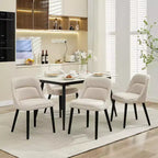 Acekool Dining Chairs, Upholstered Linen Dining Room Chairs, Wood Legs, Modern Kitchen & Cafe Seating, Comfy Sillas para Comedor, Beige