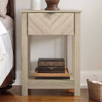 Galano - Ensemble de 2 tables de chevet avec tiroir et étagère ouverte de rangement - 41,9 cm H x 39,1 cm l x 58,9 cm P