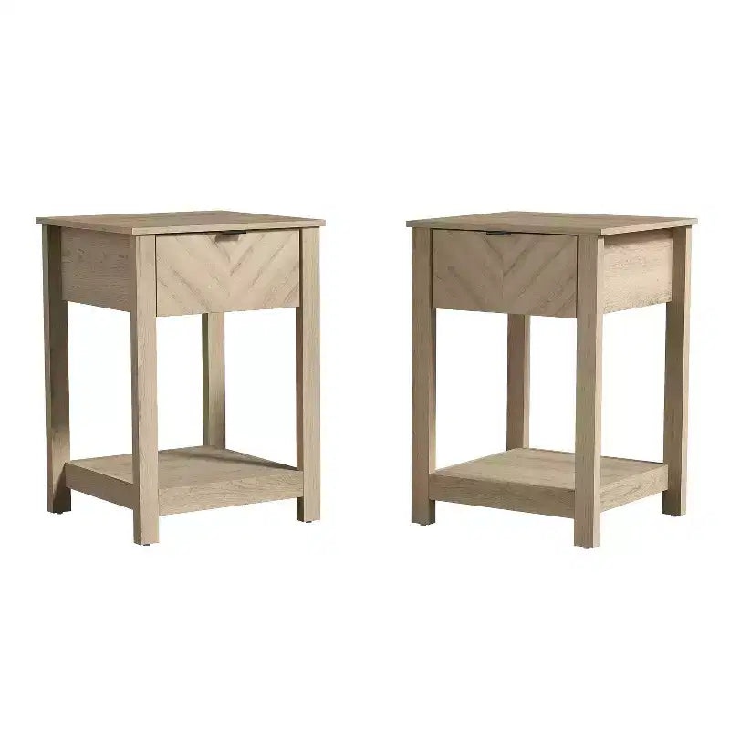 Galano - Ensemble de 2 tables de chevet avec tiroir et étagère ouverte de rangement - 41,9 cm H x 39,1 cm l x 58,9 cm P