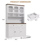 71 Armoire de cuisine avec station de recharge, Grand buffet de cuisine avec tiroirs de rangement pour salon, salle à manger