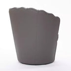 Fauteuil pivotant TUYOHW Petal, fauteuil d'appoint avec base métallique rotative, cannelé incurvé, fauteuil de bureau à dossier ailé en cuir véritable pour bureau, salon