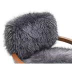 TUYOHW Fauteuil d'appoint Yeti de 71 cm de large, fauteuil de salon rembourré en fausse fourrure avec dossier et assise fixes, accoudoirs en bois de noyer, fauteuil pour salon, chambre à coucher
