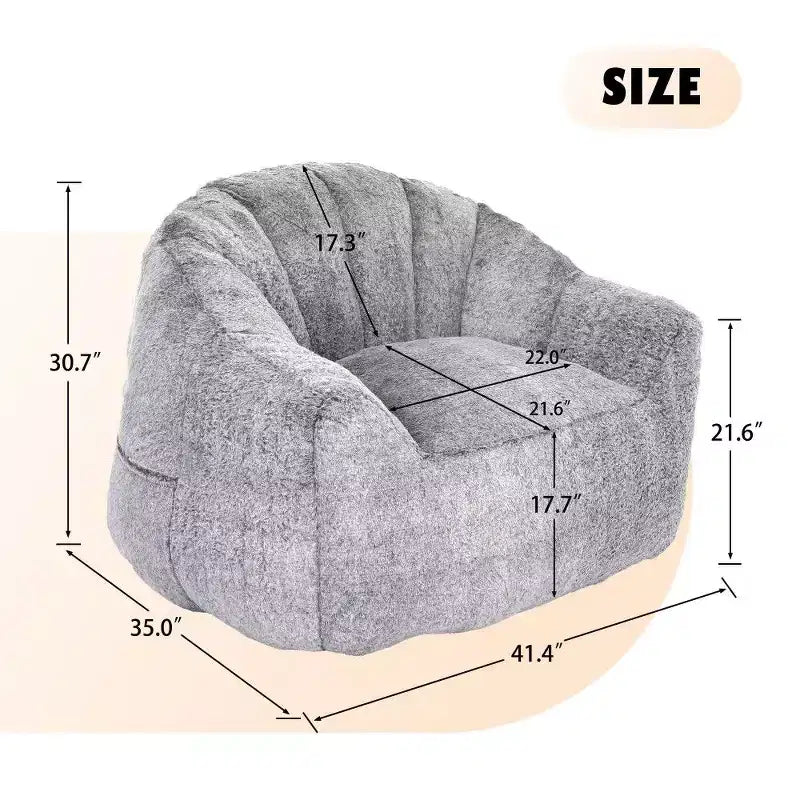 TUYOHW Fauteuil poire avec accoudoirs, chaise longue remplie de mousse à mémoire de forme haute densité, grand canapé paresseux pour adultes salon, housse amovible et lavable