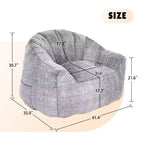 TUYOHW Fauteuil poire avec accoudoirs, chaise longue remplie de mousse à mémoire de forme haute densité, grand canapé paresseux pour adultes salon, housse amovible et lavable