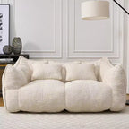 TUYOHW Canapé poire extra long de 185 cm, Transat en chenille 2 places avec âme en mousse haute résilience, Canapé de sol en chenille pour salon