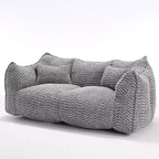 TUYOHW Canapé poire extra long de 185 cm, Transat en chenille 2 places avec âme en mousse haute résilience, Canapé de sol en chenille pour salon