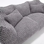 TUYOHW Canapé poire extra long de 185 cm, Transat en chenille 2 places avec âme en mousse haute résilience, Canapé de sol en chenille pour salon
