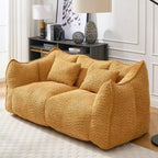 TUYOHW Canapé poire extra long de 185 cm, Transat en chenille 2 places avec âme en mousse haute résilience, Canapé de sol en chenille pour salon
