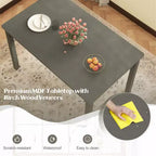 Costway Table de salle à manger rectangulaire 48" en bois pour 4 personnes avec pieds en bois de caoutchouc